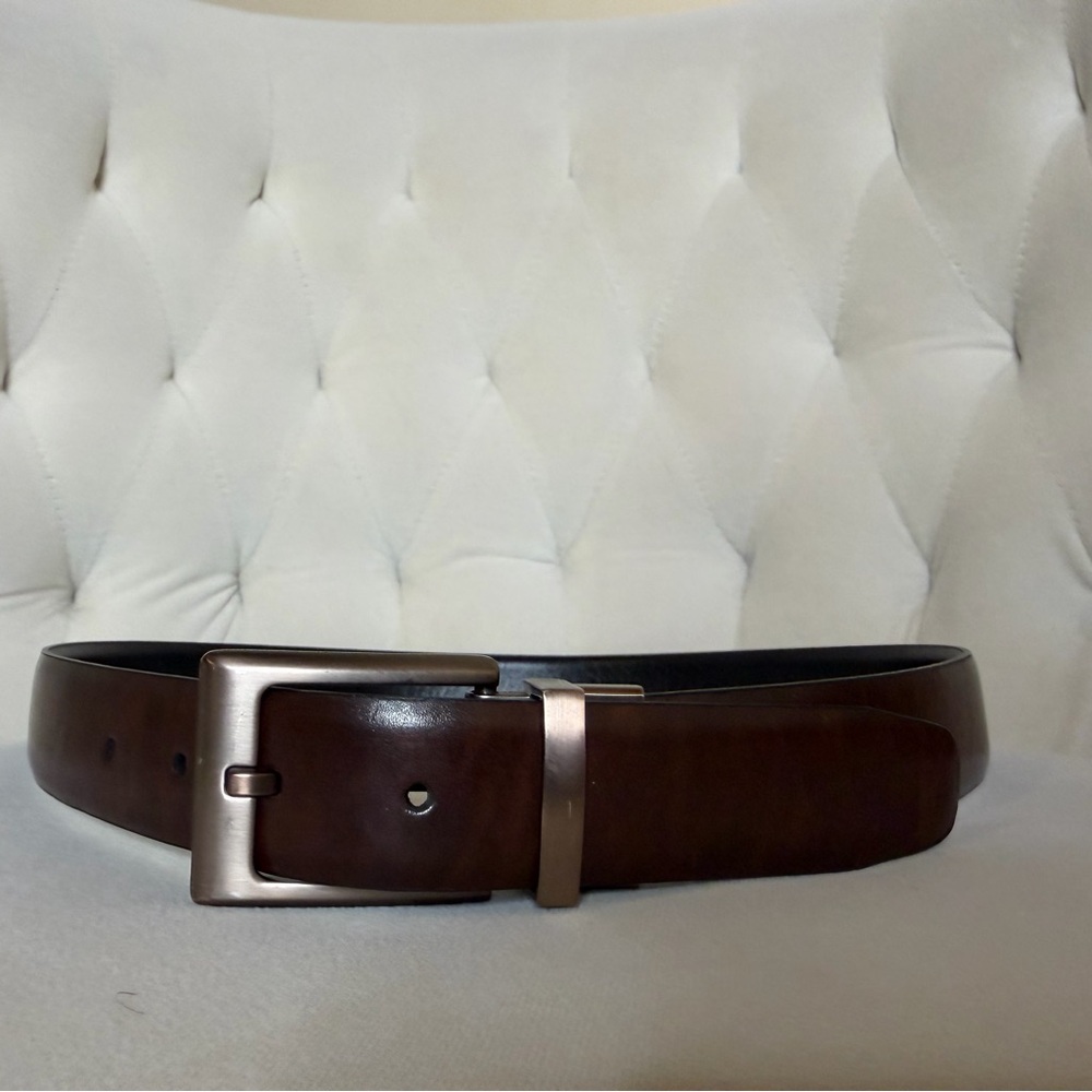 DOCKERS Men’s Reversible Leather Belt Brown Black Size 34/85